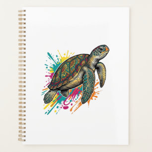 Agenda Camiseta de Salpicadura de Color de Tortuga Marina