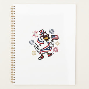 Agenda Camiseta Diseño de Grabado Antiguo Pato Patriótico