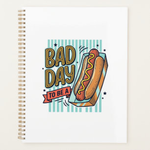 Agenda Camiseta Diseño Vector Retro Hot Dog Mal Día_1
