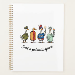 Agenda Camiseta divertida de ganso patriótico con grabado
