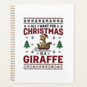 Agenda Camiseta divertida de Navidad Jirafa Trineo Fiesta
