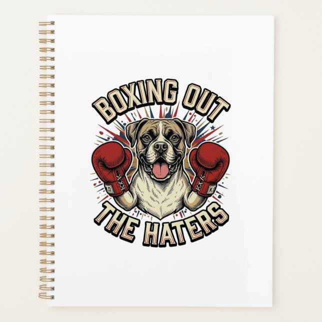 Agenda Camiseta divertida de perro boxeador boxeando a lo (Anverso)
