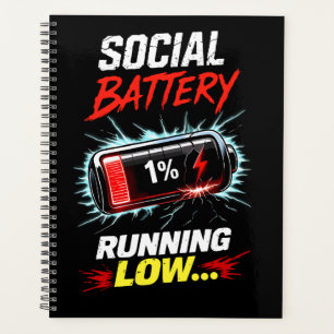 Agenda Camiseta Divertida para Introvertidos con Batería