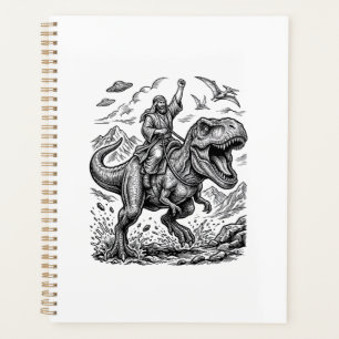 Agenda Camiseta gráfica de jinete de dinosaurio con graba