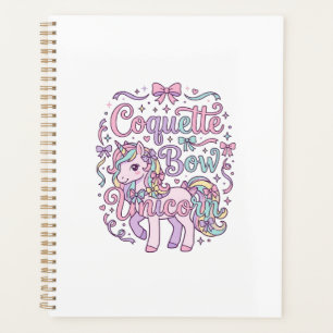 Agenda Camiseta gráfica de unicornio coqueta con lazo de 
