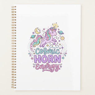 Agenda Camiseta Gráfica de Unicornio Energía de Cuerno Có