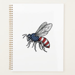 Agenda Camiseta Gráfica Vectorial de Abeja Patriótica Vin