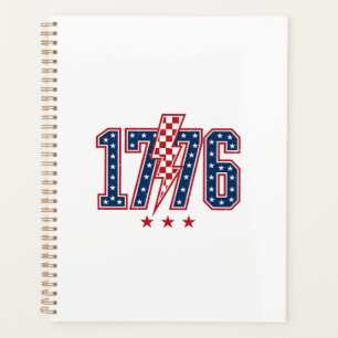 Agenda Camiseta gráfica vintage con rayo patriótico de 17