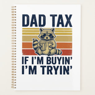 Agenda Camiseta gráfica vintage de mapache Funny Dad Tax_