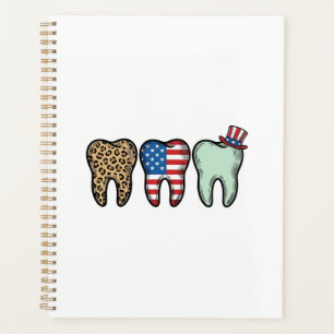 Agenda Camiseta Leopardo Vintage Dentista Patriótico Dien