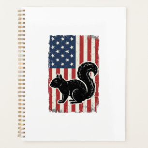 Agenda Camiseta Patriótica de Ardilla de Bandera American