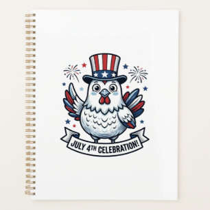Agenda Camiseta Patriótica de Pollo Celebración 4 de Juli