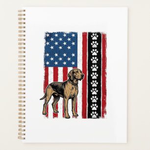Agenda Camiseta Patriótica Huella de Perro Bandera Vintag