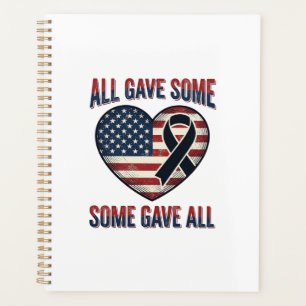 Agenda Camiseta Patriótica Memorial Corazón Cinta Veteran