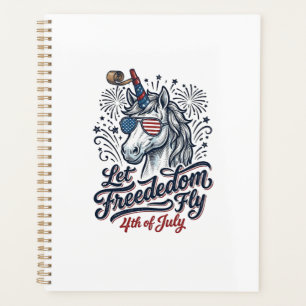 Agenda Camiseta Patriótica Unicornio 4 de Julio Libertad