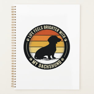 Agenda Camiseta puesta de sol Dachshund Diseño vintage am