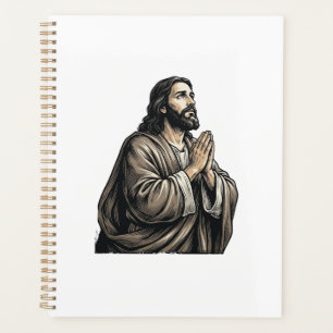 Agenda Camiseta religiosa de hombre orando con grabado vi
