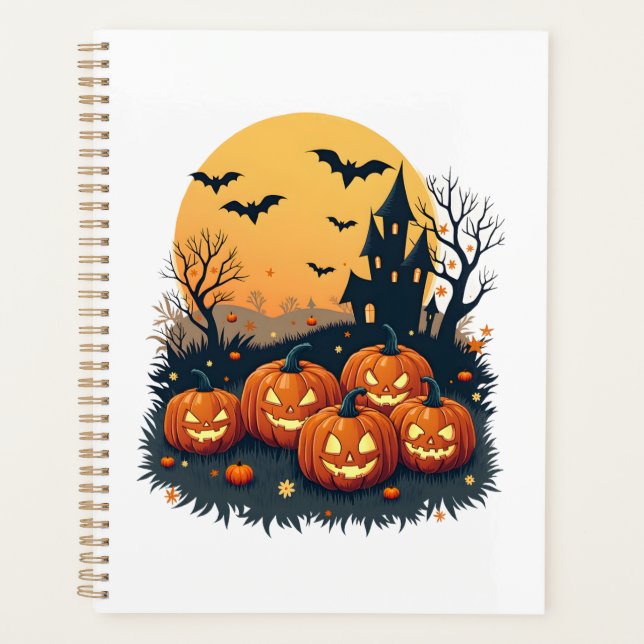 Agenda Camiseta Retro de Halloween Spooky Pumpkin Patch � (Anverso)