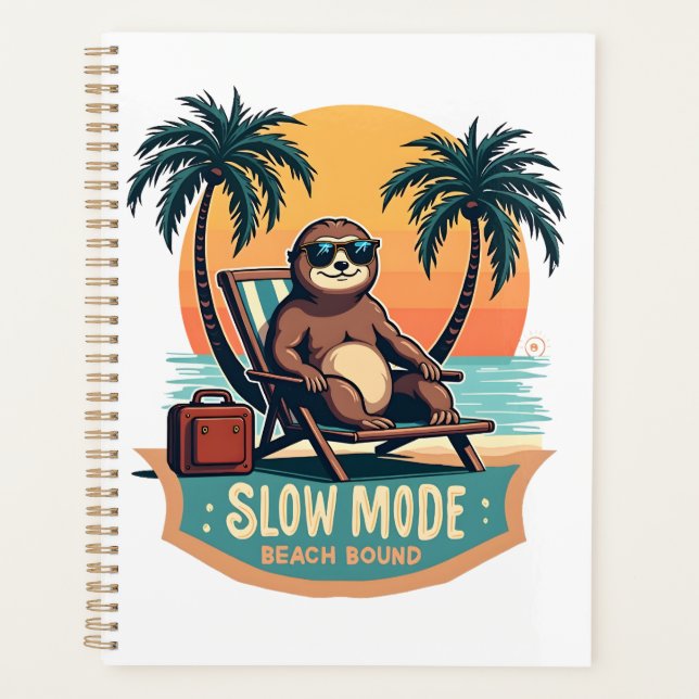 Agenda Camiseta Retro de Vacaciones de Perezoso Divertida (Anverso)
