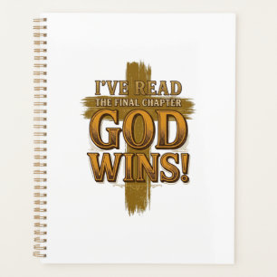Agenda Camiseta tipográfica vintage cristiana Dios gana C