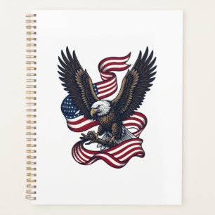 Agenda Camiseta vectorial águila patriótica vintage diseñ