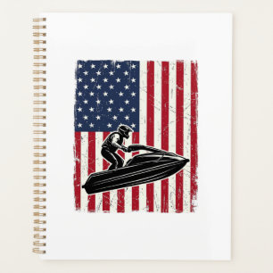 Agenda Camiseta Vectorial de Bandera Americana de Moto de