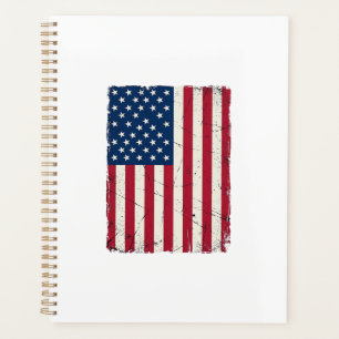 Agenda Camiseta vectorial de la bandera americana desgast