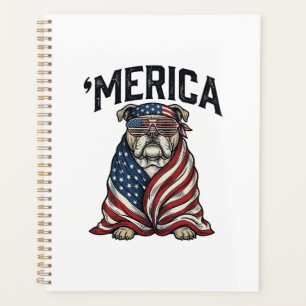 Agenda Camiseta vectorial vintage 'Merica Bulldog Patriót