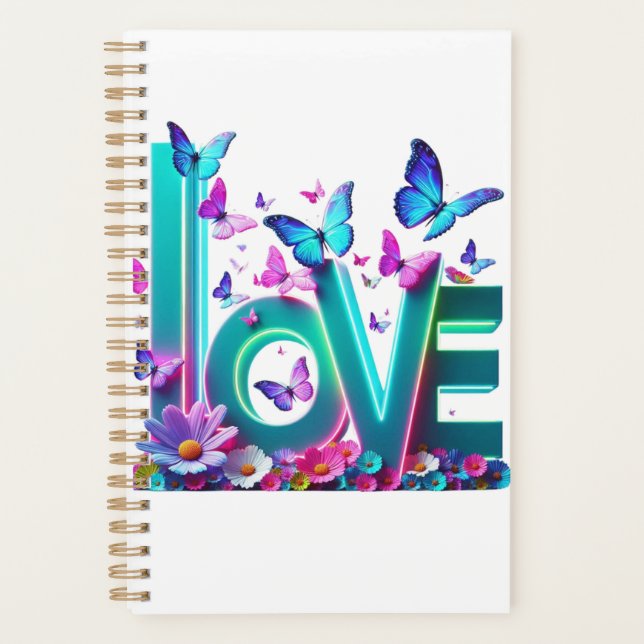Agenda Camiseta Vibrant Love and Butterflies – Colorful F (Anverso)