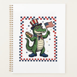 Agenda Camiseta Vintage Bandera de Hot Dog de Cocodrilo P