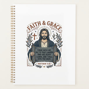 Agenda Camiseta Vintage de Punto de Cruz de Jesús Gráfica