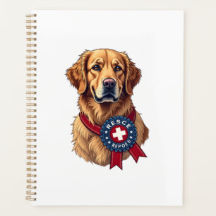 Agenda Camiseta Vintage de rescate de Golden Retriever pa