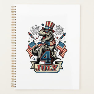 Agenda Camiseta Vintage del 4 de Julio con diseño de T-Re
