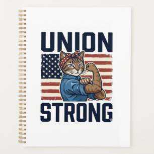 Agenda Camiseta Vintage Patriótica Trabajadora Gato Fuert