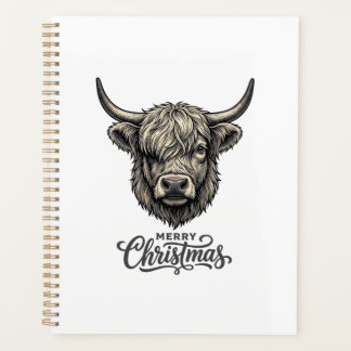 Agenda Camiseta Vintage Vaca Highland Feliz Navidad_1