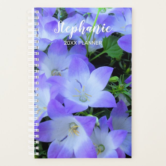 Agenda Campanula Púrpura Flor Blanca (Anverso)