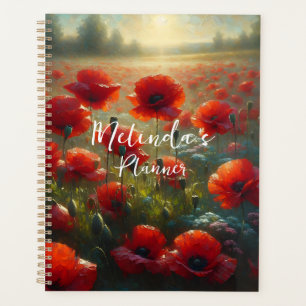 Agenda Campo de adormidera roja bonito en verano