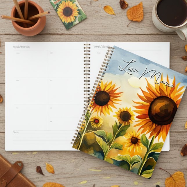 Agenda Campo de girasol de acuarela radical (Subido por el creador)