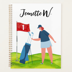 Agenda Campo de golf con mujer golfista