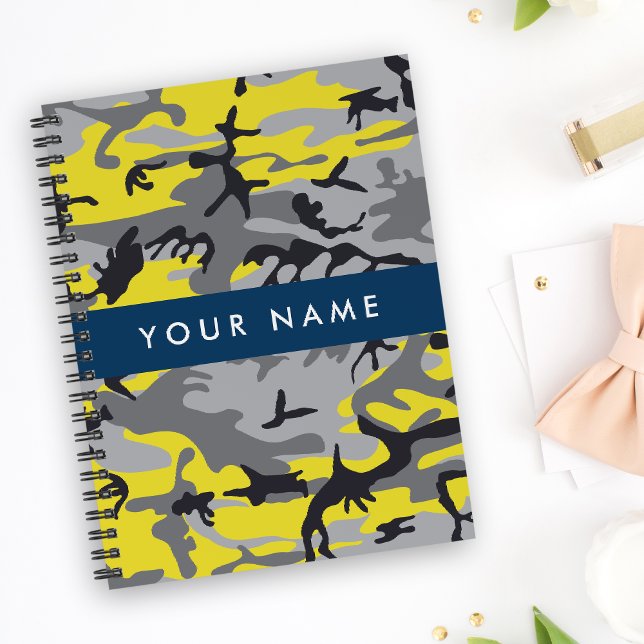 Agenda Camuflaje amarillo y gris Tu nombre personaliza (Subido por el creador)