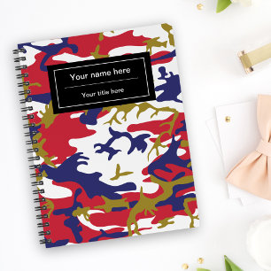 Agenda Camuflaje, Azul Blanco Rojo Dorado, Militar, Ejérc