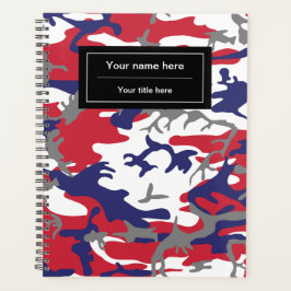 Agenda Camuflaje, Azul Blanco Rojo Gris, Militar, Ejércit