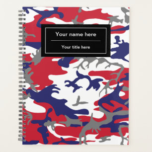 Agenda Camuflaje, Azul Blanco Rojo Gris, Militar, Ejércit