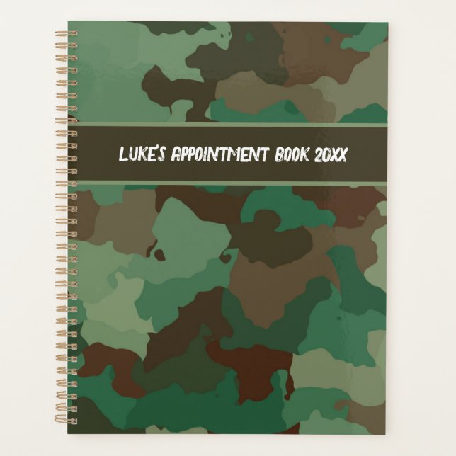 Agenda Camuflaje Camo Nombre Monogramado Militar (Anverso)