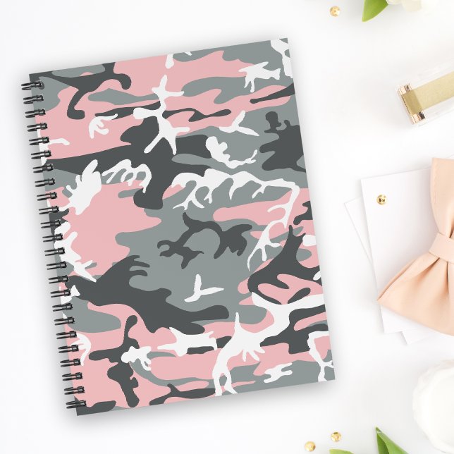 Agenda Camuflaje rosa y gris, militar, ejército (Subido por el creador)