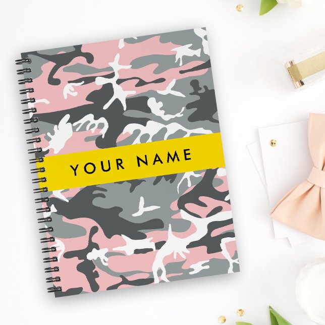 Agenda Camuflaje rosa y gris Tu nombre Personaliza (Subido por el creador)
