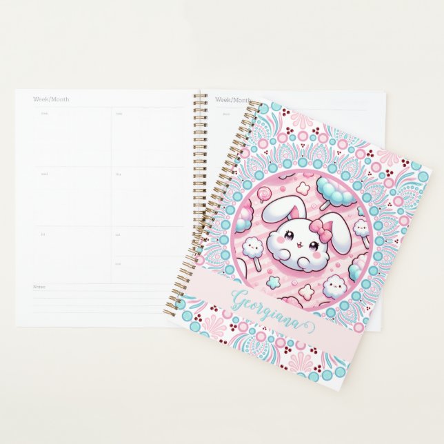 Agenda Candy de algodón personalizado Kawaii Bunny Dot Ma (Demostración)