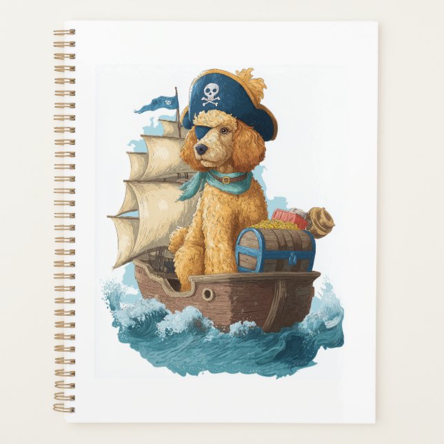 Agenda Caniche Pirata � Perro Marino Divertido (Anverso)