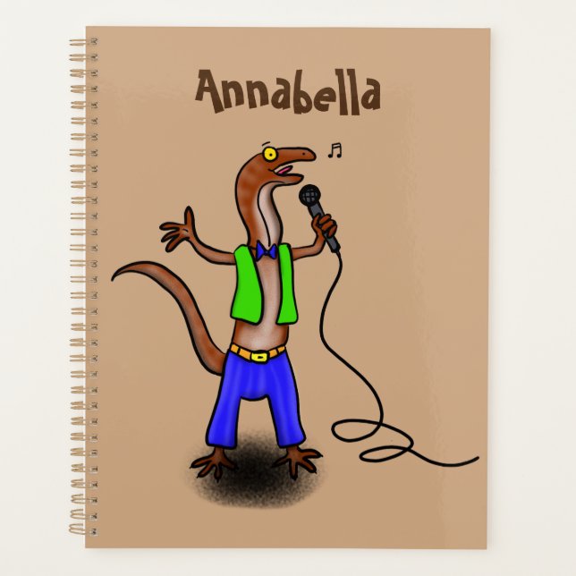 Agenda Canto gracioso de lagarto con personalizado de mic (Anverso)