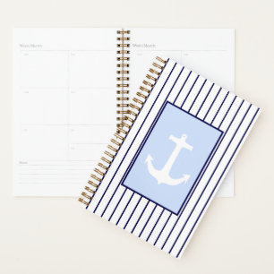 Agenda Capitán de Anclaje Blanco Bandas Azules Océano mar